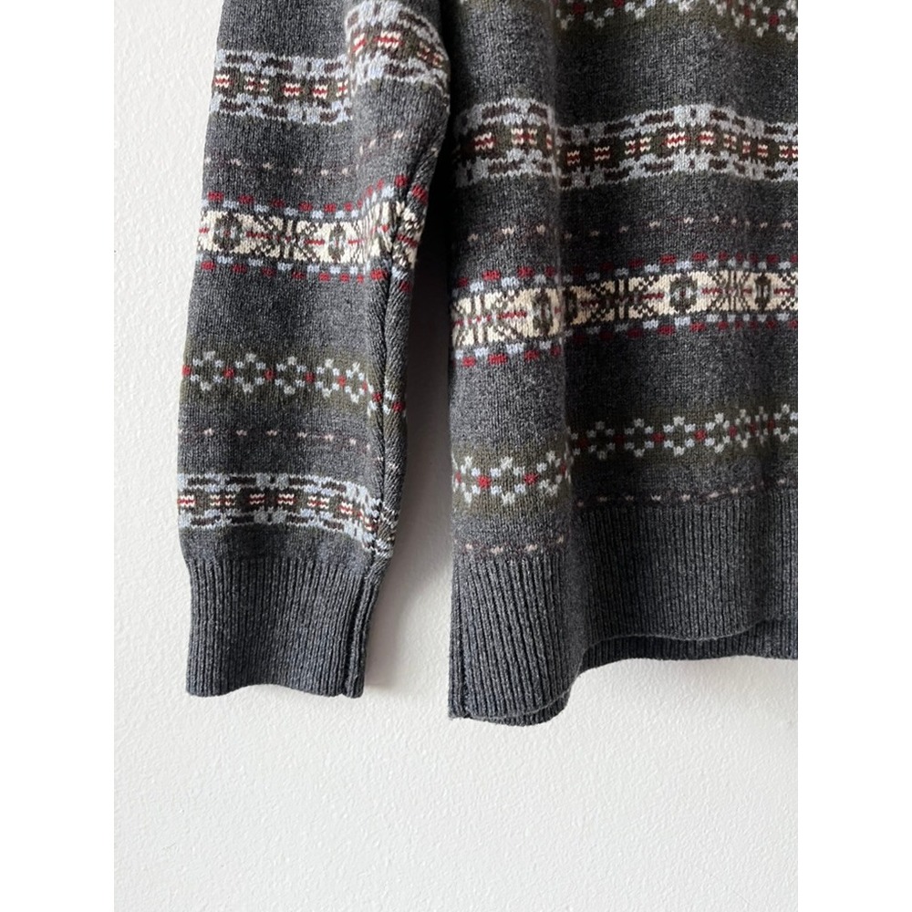 Peter Millar Mountainside Fair Isle Crew Neck Wool Blend Sweater Gray size XL - Picture 11 of 14